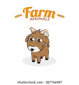 Isolated cute goat on a white background
