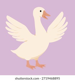 Einzige süße Gans mit offenen Flügeln