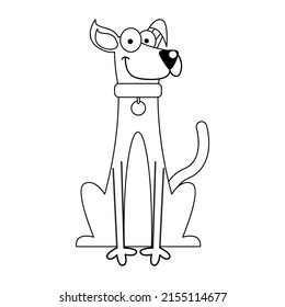 Isolated cute great dane dog breed cartoon Vector illustration