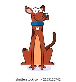 Isolated cute great dane dog breed cartoon Vector illustration