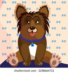 Isolated cute hairy dog cartoon character Vector