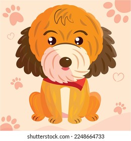 Isolated cute hairy dog cartoon character Vector