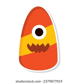 Isolated cute halloween candy sticker icon Vector