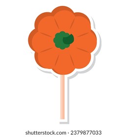 Isolated cute halloween candy sticker icon Vector