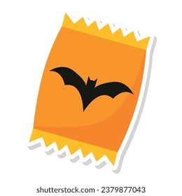 Isolated cute halloween candy sticker icon Vector