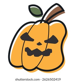 Isolated cute halloween carved pumpkin icon Vector illustration