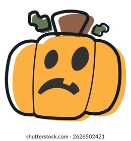 Isolated cute halloween carved pumpkin icon Vector illustration