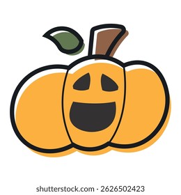 Isolated cute halloween carved pumpkin icon Vector illustration
