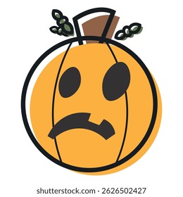Isolated cute halloween carved pumpkin icon Vector illustration