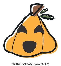 Isolated cute halloween carved pumpkin icon Vector illustration