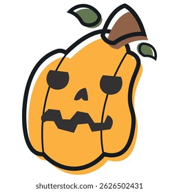 Isolated cute halloween carved pumpkin icon Vector illustration