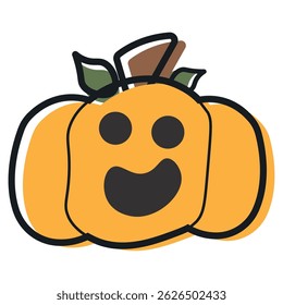 Isolated cute halloween carved pumpkin icon Vector illustration