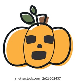 Isolated cute halloween carved pumpkin icon Vector illustration