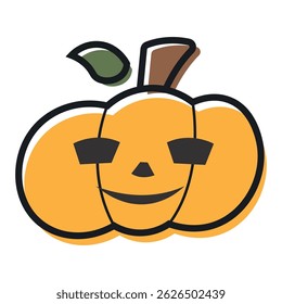Isolated cute halloween carved pumpkin icon Vector illustration