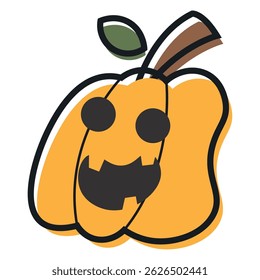 Isolated cute halloween carved pumpkin icon Vector illustration