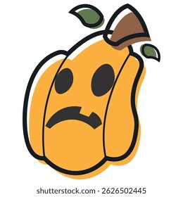 Isolated cute halloween carved pumpkin icon Vector illustration