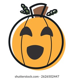 Isolated cute halloween carved pumpkin icon Vector illustration