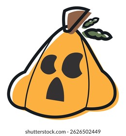 Isolated cute halloween carved pumpkin icon Vector illustration