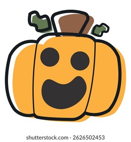 Isolated cute halloween carved pumpkin icon Vector illustration