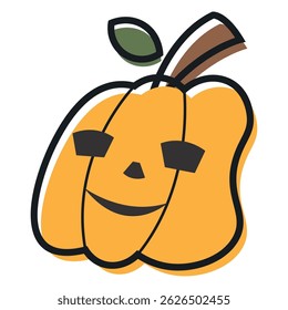 Isolated cute halloween carved pumpkin icon Vector illustration