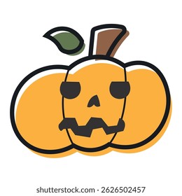 Isolated cute halloween carved pumpkin icon Vector illustration
