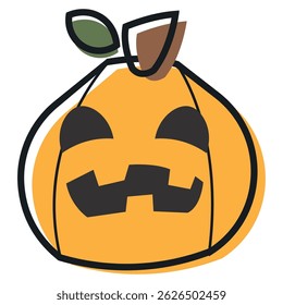 Isolated cute halloween carved pumpkin icon Vector illustration