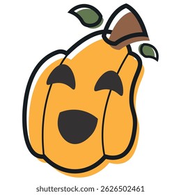 Isolated cute halloween carved pumpkin icon Vector illustration