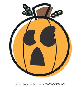 Isolated cute halloween carved pumpkin icon Vector illustration