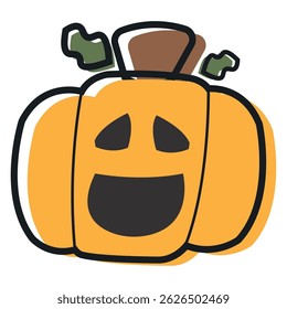 Isolated cute halloween carved pumpkin icon Vector illustration