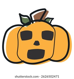 Isolated cute halloween carved pumpkin icon Vector illustration
