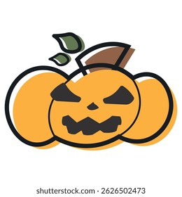 Isolated cute halloween carved pumpkin icon Vector illustration
