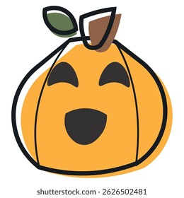 Isolated cute halloween carved pumpkin icon Vector illustration