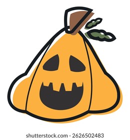 Isolated cute halloween carved pumpkin icon Vector illustration