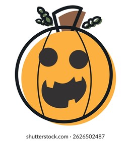 Isolated cute halloween carved pumpkin icon Vector illustration