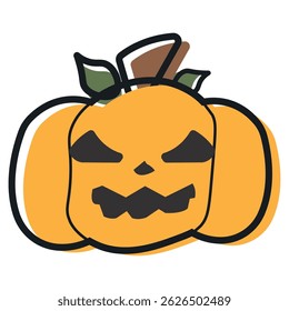 Isolated cute halloween carved pumpkin icon Vector illustration
