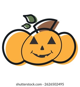 Isolated cute halloween carved pumpkin icon Vector illustration