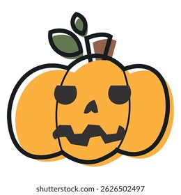 Isolated cute halloween carved pumpkin icon Vector illustration