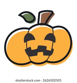 Isolated cute halloween carved pumpkin icon Vector illustration