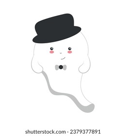 Personaje fantasma de halloween lindo y aislado Ilustración vectorial