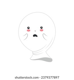 Personaje fantasma de halloween lindo y aislado Ilustración vectorial