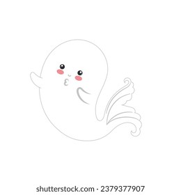 Personaje fantasma de halloween lindo y aislado Ilustración vectorial