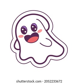 Icono fantasma de halloween lindo aislado Ilustración vectorial