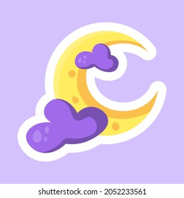 Isolated cute halloween moon icon Vector illustration
