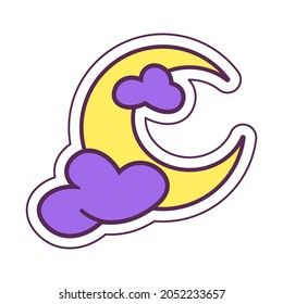 Isolated cute halloween moon icon Vector illustration