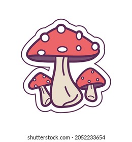 Isolated cute halloween mushroom icon Vector illustration