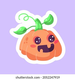 Isolated cute halloween pumpkin icon Vector illustration