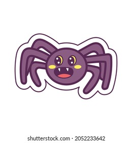 Isolated cute halloween spider icon Vector illustration