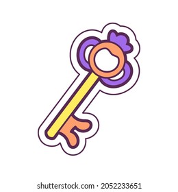 Isolated cute halloween spooky key to mansion icon Vector illustration