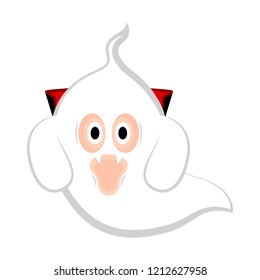 Isolated cute halloween vampire ghost. Vector illustration design