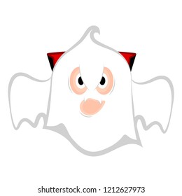 Isolated cute halloween vampire ghost. Vector illustration design